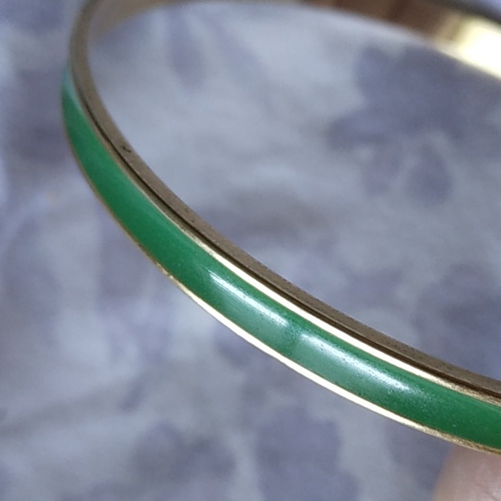 Green and Gold Bangle Bracelet